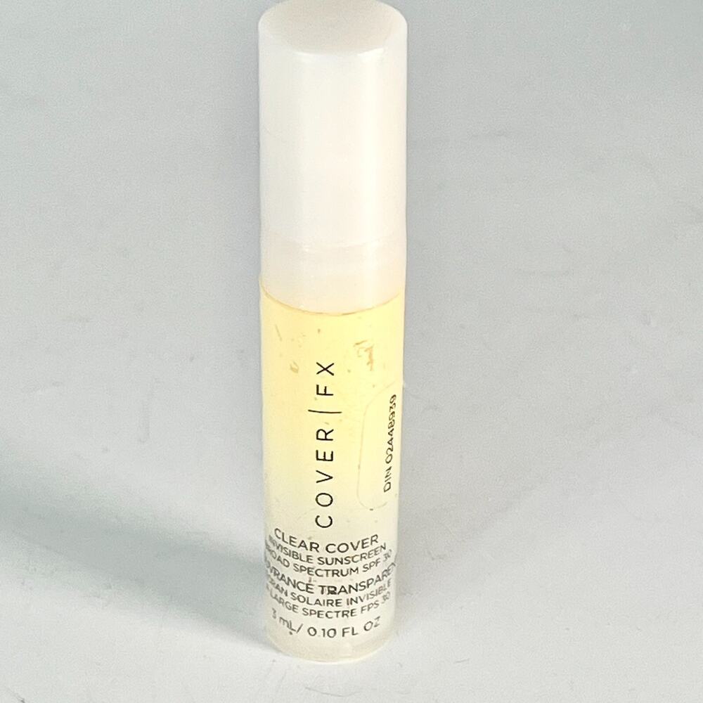Cover FX Clear Cover Invisible SPF 30 Sunscreen Transparent Travel .1 oz 3ml New